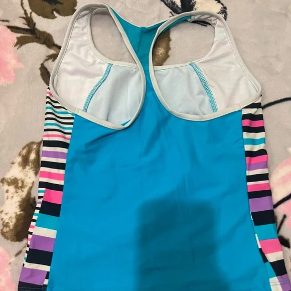 Blue and Pink Swim Top - Picture 2 of 3